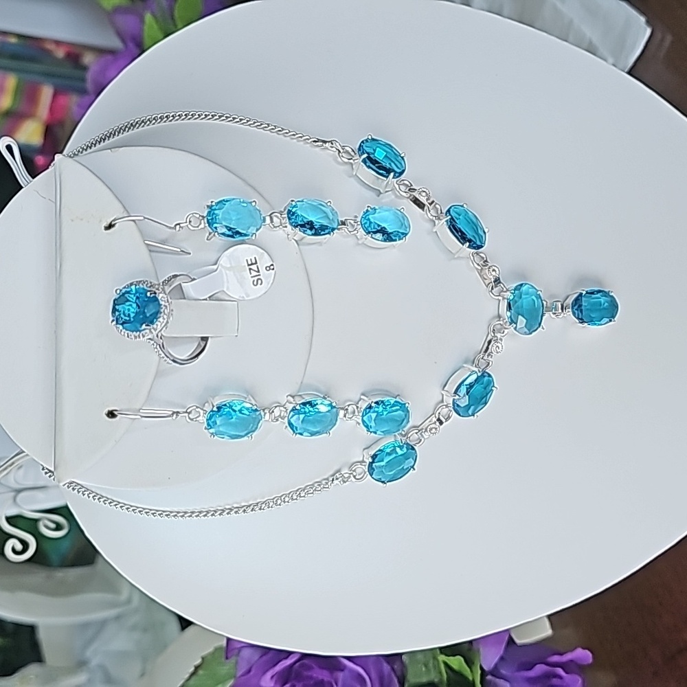 (NWT) Swiss Blue Topaz Set